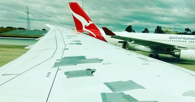 Unnerving photo of plane with tape on wings goes viral but experts insist it's safe
