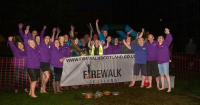 West Lothian nursery staff were hot to trot at Firewalk fundraiser