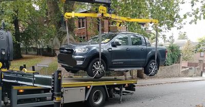 Ford Ranger lifted off Nottingham road after parking in 'no stopping' zone
