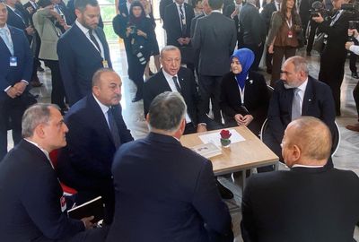 Turkish, Armenian, Azeri leaders chat at European summit