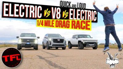 Watch Ford F-150 Lightning And Hummer EV Race Cadillac Escalade-V