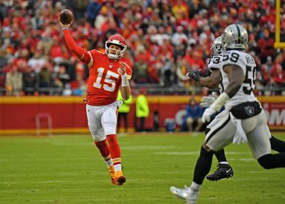Chiefs QB Patrick Mahomes gets up to play the Raiders like no other opponent