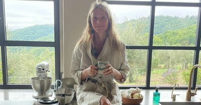 Makeup-free Gwyneth Paltrow poses in dressing gown as she posts pics from 50th birthday