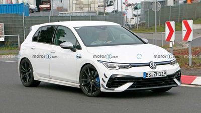 VW Golf R 20 Years Edition Spied Testing With Front Canards