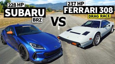 Modified Subaru BRZ Meets Ferrari 308 In An Unusual Drag Race