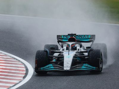 George Russell leads Lewis Hamilton in Mercedes one-two during Japan GP practice