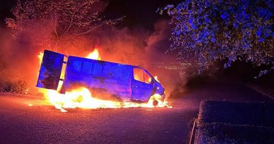 Van goes up in flames in Dublin cemetery car park