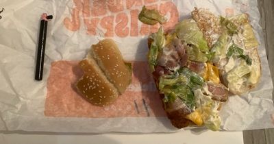 Mum 'told not to worry' after finding PENCIL between buns in her Burger King order