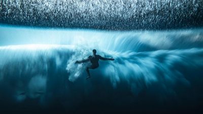 Underside of one of the world's biggest waves takes out Ocean Photographer of the year award