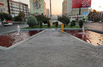 Tehran fountains dyed red to protest crackdown