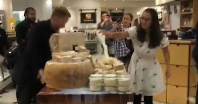 Vegan protesters pour milk over cheese display in Fortnum & Mason and Selfridges