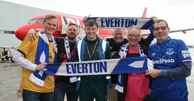 Nathan Patterson surprises Everton fans at airport ahead of Manchester United game