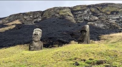 The iconic Easter Island statues have been damaged in a fire, authorities say