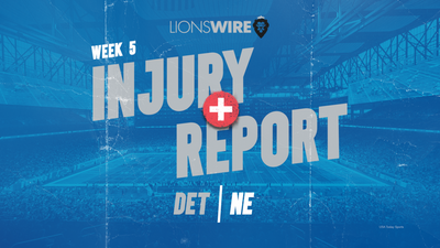 Lions final injury status report for Week 5 vs. Patriots rules out 6 players