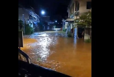 River overflow floods Mae Sai in Chiang Rai