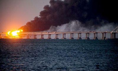 Putin dealt bitter blow as blast cripples key bridge to Crimea