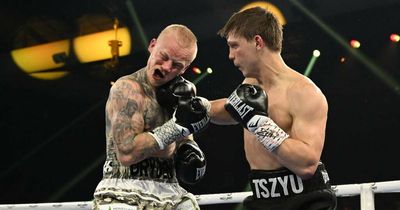 Nikita Tszyu gives Newcastle's Darkon Dryden a lesson during Ent Cent fight night
