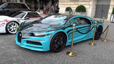 One-Off Bugatti Chiron "Zebra" Spotted On The Street In Paris
