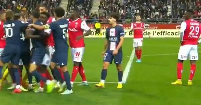 Arsenal fans spotted what Folarin Balogun did as tempers flare during Reims vs PSG clash