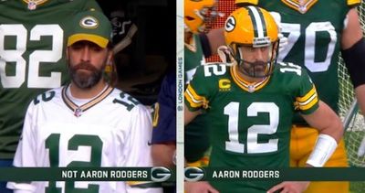 NFL fans had a lot of jokes about the Aaron Rodgers (kinda) lookalike at Packers-Giants game