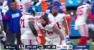 NFL Week 5 Awards: A Giants lineman took the most unfortunate shot to the groin while celebrating