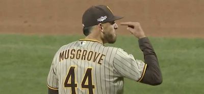 Joe Musgrove appeared to do a Kenny Powers taunt after getting his ear checked for foreign substances