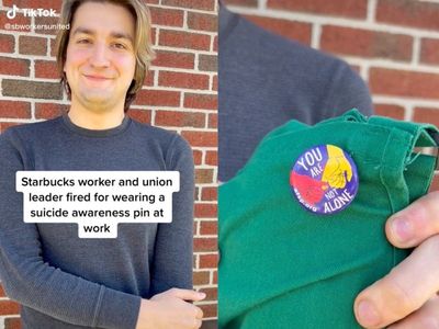 Starbucks barista claims he was fired for wearing suicide awareness pin in honour of former co-worker