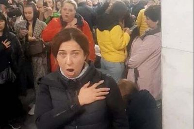 ‘It united our spirit’: Sheltering Ukrainians in underground subway sing national anthem