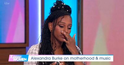 Alexandra Burke emotional on ITV Loose Women on why she hasn't revealed baby's gender and name