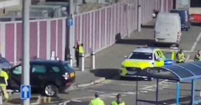 Driver at Edinburgh Airport crashes his car into wall in front of worried travellers