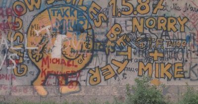 When two Glasgow art students painted 80s icon 'Mr Happy' on the Berlin Wall