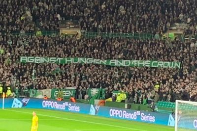 Celtic fans unveil banner in response to UEFA fine for anti-monarchy message