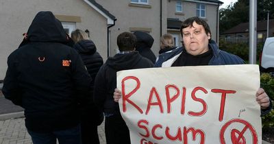 Midlothian protestors gather outside Da Vinci rapist's home and demand he is removed