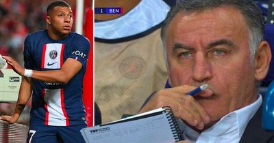 Kylian Mbappe message on PSG manager's notepad spotted by cameras after 'transfer demand'