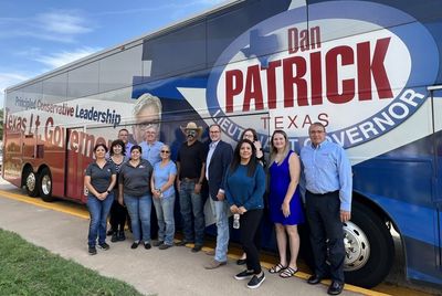 Dan Patrick targets rural Texas in media-shy bus tour