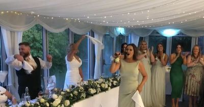 Maid of honour at wedding brings the house down with special version of Abba's Gimme! Gimme! Gimme!