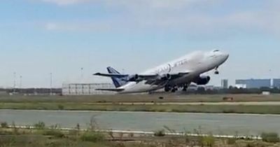 Piece of aeroplane filmed hurtling through the sky after falling off huge jet