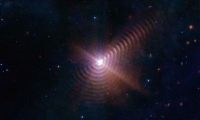 James Webb telescope captures ‘cosmic fingerprint’ formed by two giant stars
