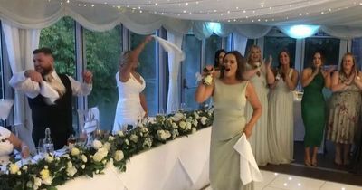 Maid of honour has wedding guests in stitches with special version of Abba hit