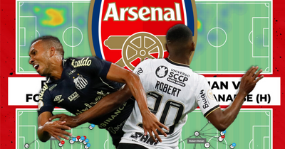 The Arsenal transfer target holding his own with Gabriel Magalhaes as Gunners consider bid