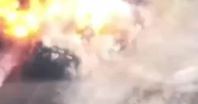 Russian soldier drives armoured vehicle over landmines - and survives explosion