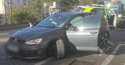 Chilling footage shows aftermath of police chase in Edinburgh with 'axe' in car