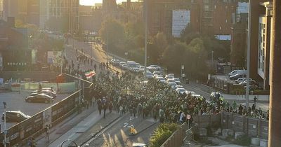 Omonia Nicosia fans march to Old Trafford ahead of United Europa League clash