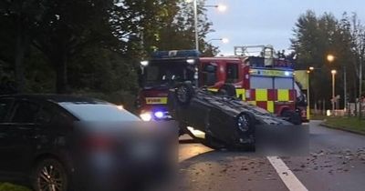 Car flips onto roof in early morning crash in north Dublin