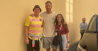Calvin Harris spotted in Florence as he poses with Hearts fans