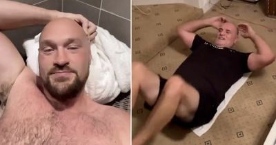 "Put some clothes on!" Naked Tyson Fury interrupts dad John's 5.30am workout