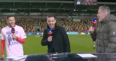 Jamie Carragher revels in Adam Lallana's Gary Neville taunt in live Sky Sports interview