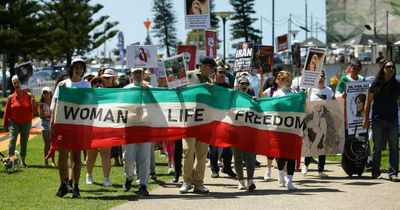 Newcastle protesters chant for "women, life, freedom" in Iran