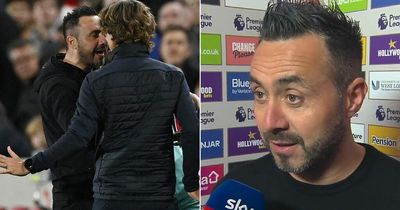 Brighton boss Roberto De Zerbi explains fury at Thomas Frank after heated touchline row