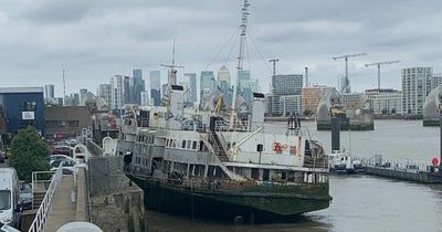 Much-loved former Mersey ferry continues its slow decline in the Thames